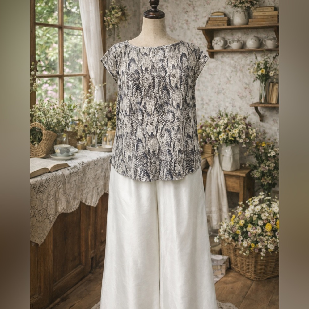 Joie Snakeskin Silk Blouse